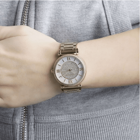 Michael Kors MK3332 Catlin Kristallen Wijzerplaat Dameshorloge, Geel Goud, 38 mm - Image 6
