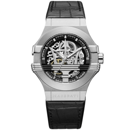 Maserati Potenza R8821108001 Automatische 42mm Zwart Skelet Wijzerplaat Herenhorloge - Image 1