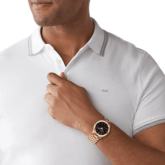 Michael Kors MK3478 Slim Runway Dameshorloge 42mm Zwart Wijzerplaat Goudkleurig - Image 4