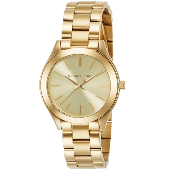 Michael Kors MK3512 Mini Slim Runway Dameshorloge 34 mm Gouden RVS - Image 3