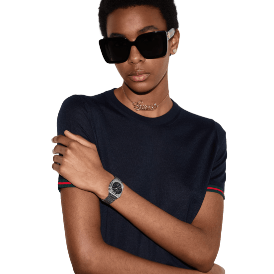Gucci YA166505 G-Flat Zwarte Wijzerplaat Unisex Horloge - Image 5