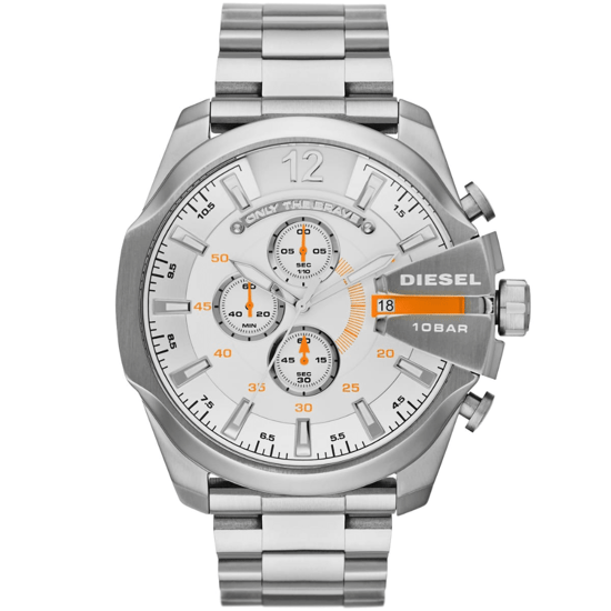 Diesel Mega Chief DZ4328 Chronograaf 51mm Zilveren RVS Herenhorloge - Image 1