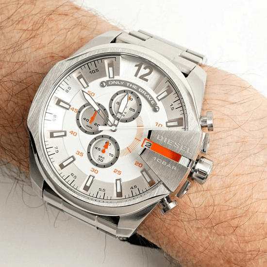 Diesel Mega Chief DZ4328 Chronograaf 51mm Zilveren RVS Herenhorloge - Image 6