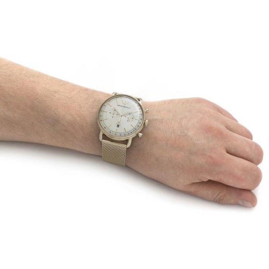 Emporio Armani AR11315 Heren Chronograaf Horloge - Gouden RVS - Image 6