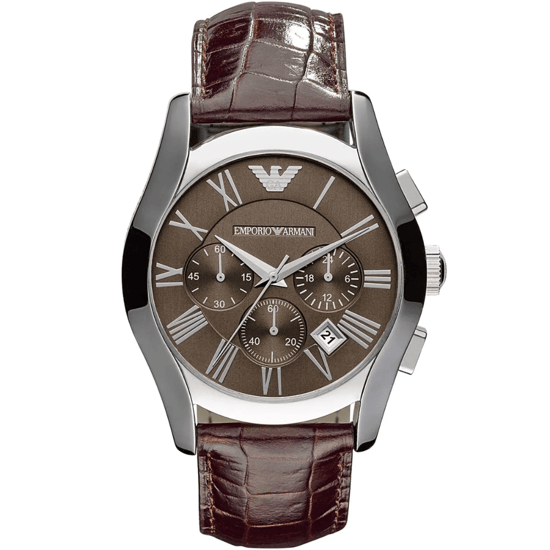Emporio Armani AR0671 Velente Chronograaf 42 mm Bruin Leren Herenhorloge - Image 1
