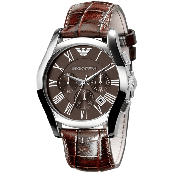 Emporio Armani AR0671 Velente Chronograaf 42 mm Bruin Leren Herenhorloge - Image 3
