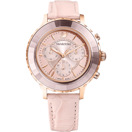 Swarovski Octea 5452501 Roze Gouden Roze Leren Dameshorloge - Image 1