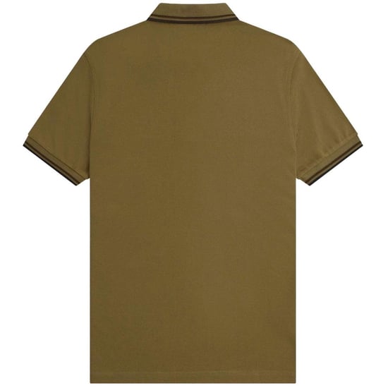 Fred Perry Herenpoloshirt met dubbele kraag (Zwart/Kaki Groen) - Image 2
