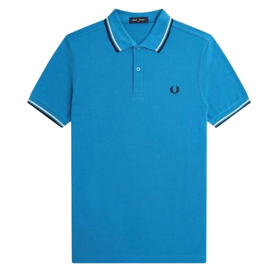 Fred Perry Herenpoloshirt met dubbele kraag (Wit/zwart/blauw) - Image 1