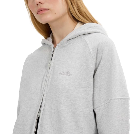 Ellesse Dames Pianella Volledige Ritssluiting Hoodie (Licht Grijs Marl) - Image 3