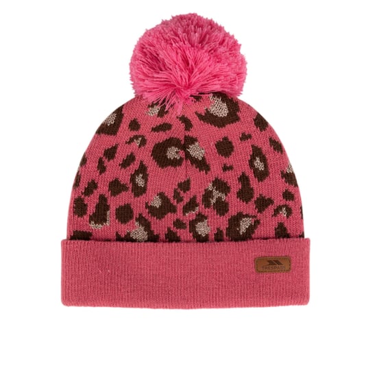 Trespass Meisjes Kaylani Gebreide muts met luipaardprint (Roze waas) - Image 1