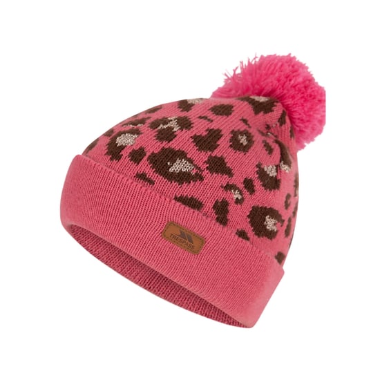 Trespass Meisjes Kaylani Gebreide muts met luipaardprint (Roze waas) - Image 2