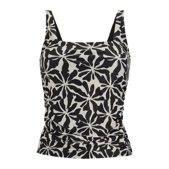 Regatta Dames Loria Abstract Floral Tankini Top (Zwart/Wit) - Image 1