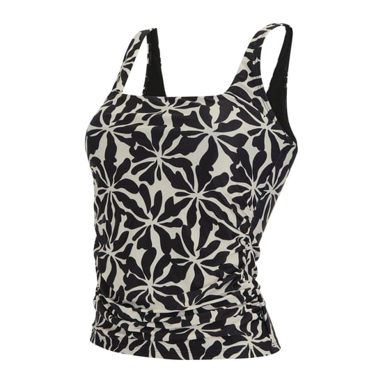 Regatta Dames Loria Abstract Floral Tankini Top (Zwart/Wit) - Image 3