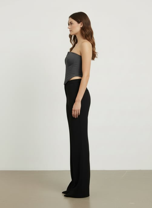 Zwarte Bardot-korset top - Image 3
