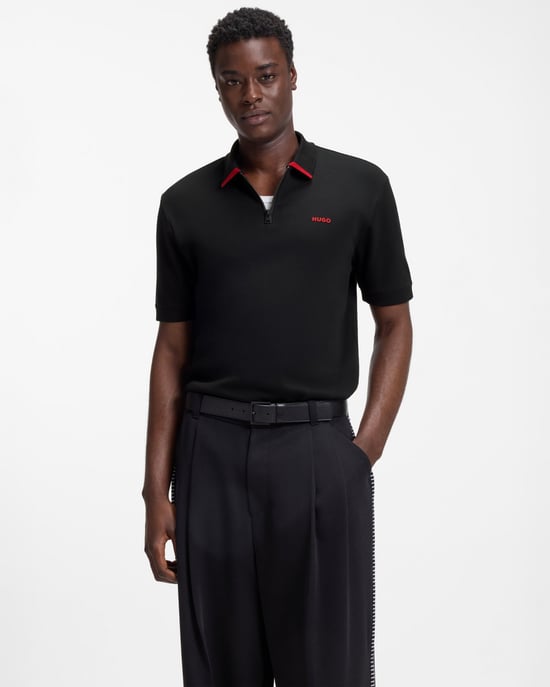 Dalomino Polo Shirt met Korte Mouwen in Zwart - Image 1