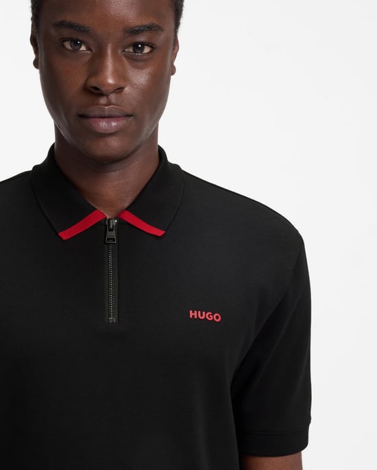 Dalomino Polo Shirt met Korte Mouwen in Zwart - Image 3