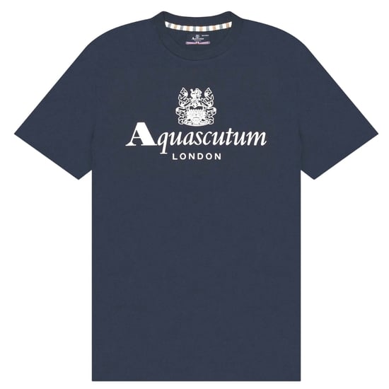 Aquascutum Active Beach Basic T-shirt Met Groot Logo In Marineblauw - Image 1