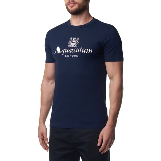 Aquascutum Active Beach Basic T-shirt Met Groot Logo In Marineblauw - Image 3