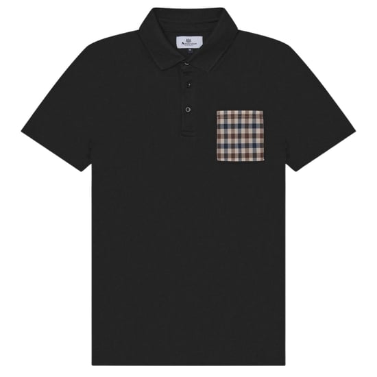 Aquascutum Active Beach Sailor Geruit Zwart Poloshirt - Image 1
