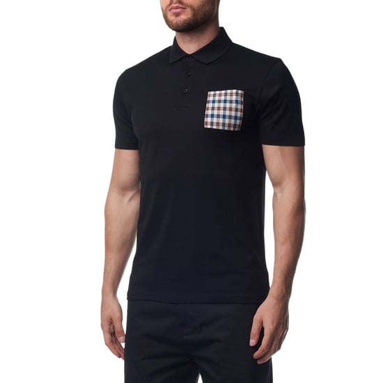 Aquascutum Active Beach Sailor Geruit Zwart Poloshirt - Image 3