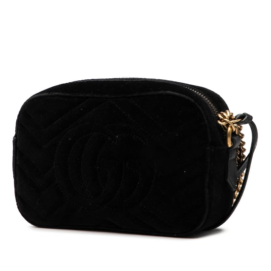 Tweedehands Mini GG Marmont Kristal Versierde Matelassé Velvet Crossbody - Image 2