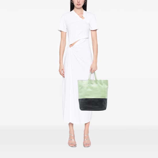 Tweedehands Bicolor Leren Verticale Cabas Tote - Image 1