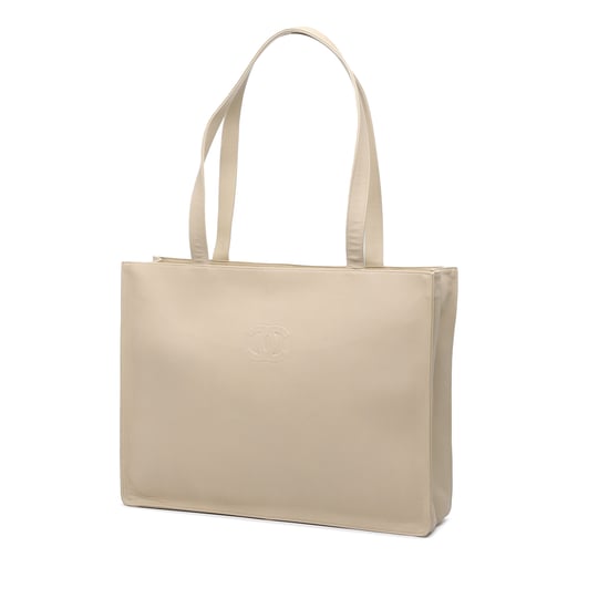 Tweedehands Lamsleer Geëmbossede Cc Camellia Tote - Image 2