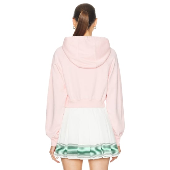 Casablanca Bedrukte Cropped Hoodie Afro Cubism Tennis Club Lichtroze Hoodies - Image 4