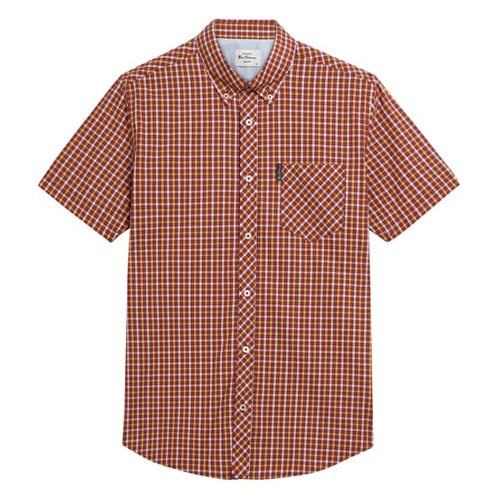 Ben Sherman Heren Signature Huis Gecheckt Korte Mouwen Overhemd (Rood) - Image 1