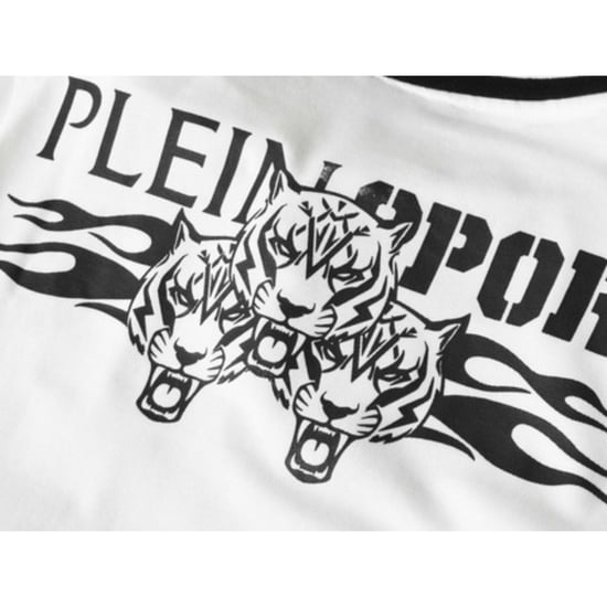 Plein Sport Poloshirt Met Dubbele Kraag En Tijgerprint Op De Achterkant, Wit - Image 3