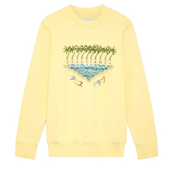 Casablanca Geborduurd Sweatshirt, Enoshima Beach Geel Sweatshirt - Image 1