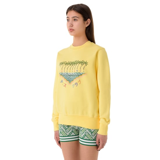 Casablanca Geborduurd Sweatshirt, Enoshima Beach Geel Sweatshirt - Image 4