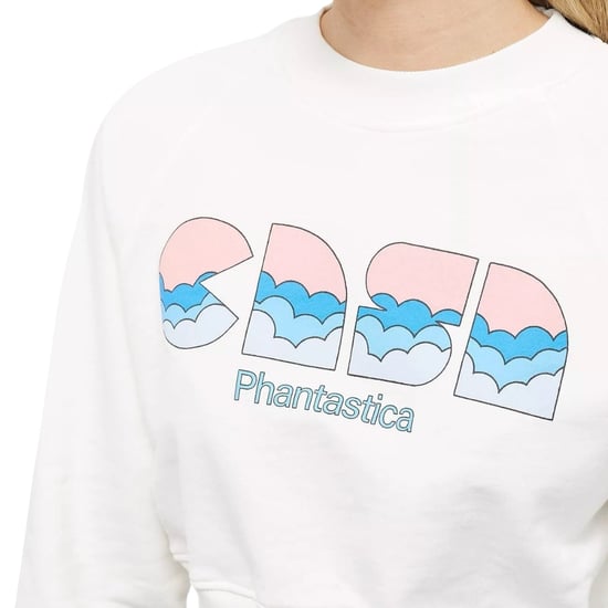 Casablanca Casa Clouds Cropped Witte Sweater Met Zeefdruk - Image 3