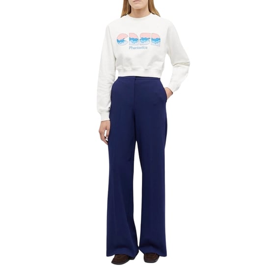 Casablanca Casa Clouds Cropped Witte Sweater Met Zeefdruk - Image 4
