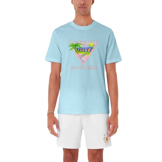 Casablanca Tennis Club Icon Lichtblauw T-shirt - Image 3