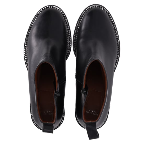 Givenchy Kettenlink Accent Enkellaarsjes in Zwart Leer - Image 6
