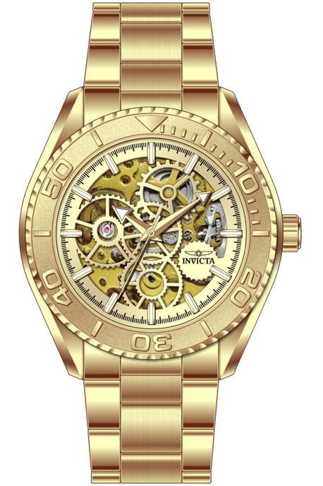 Invicta Objet D Art 69759 Heren Horloge - Automatisch Uurwerk - Roestvrij Staal met gouden Wijzerplaat - 43mm - Image 1