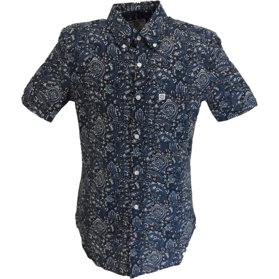 Lambretta Heren overhemd Paisley (Zwart/Grijs/Blauw) - Image 1