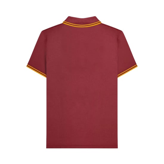 Lambretta Heren Houndstooth Polo Shirt (Bordeaux/Geel) - Image 2