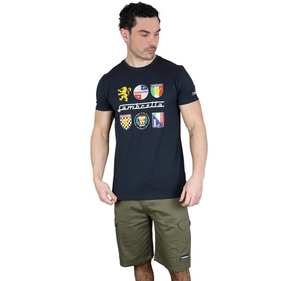 Lambretta Heren Heritage SS26 Logos T-Shirt (Marineblauw) - Image 3