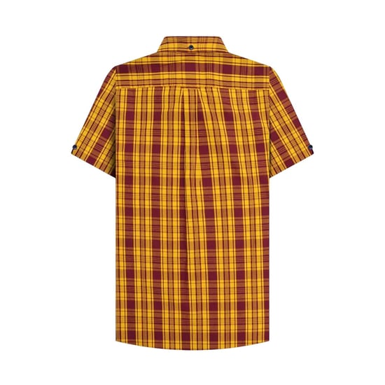 Lambretta Unisex Volwassen Geruite Overhemd (Bordeaux/Goud) - Image 2