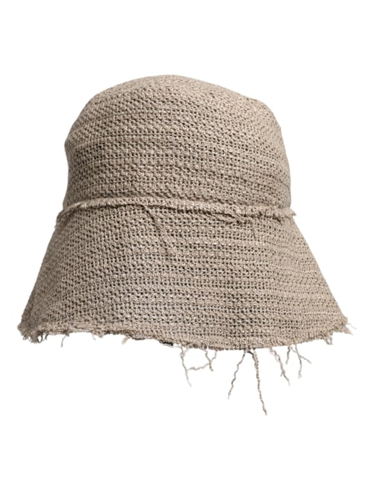 Linnen Bucket Hat met Versleten Detail - Image 1