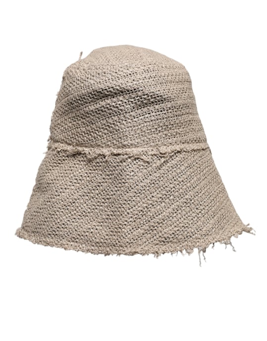 Linnen Bucket Hat met Versleten Detail - Image 3