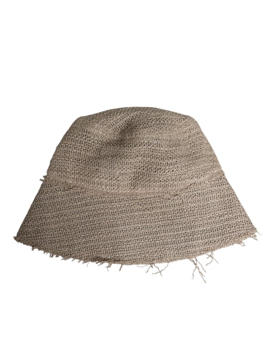 Linnen Bucket Hat met Versleten Detail - Image 4
