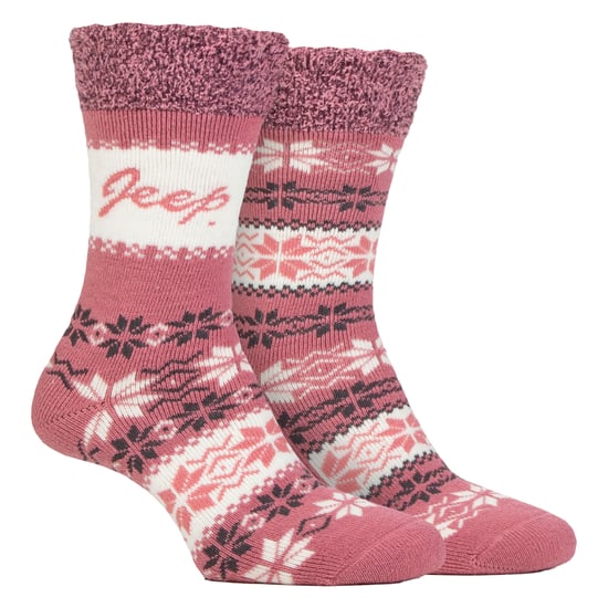 2 Paar Dames Thermische Patroon Fairisle Sokken Warme Winter Sokken - Image 1