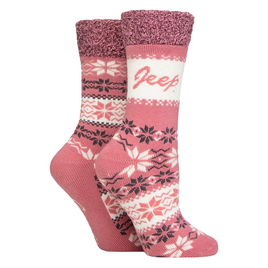 2 Paar Dames Thermische Patroon Fairisle Sokken Warme Winter Sokken - Image 3