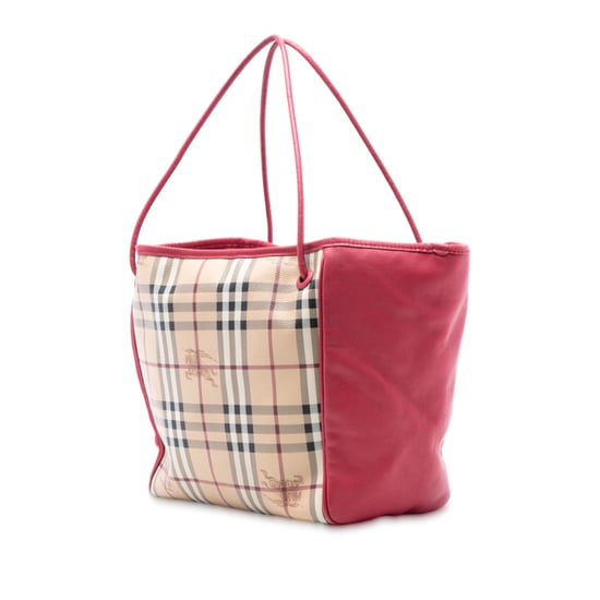 Tweedehands Canterbury Tote van gecoat canvas met Haymarket-check en lederen afwerking - Image 3