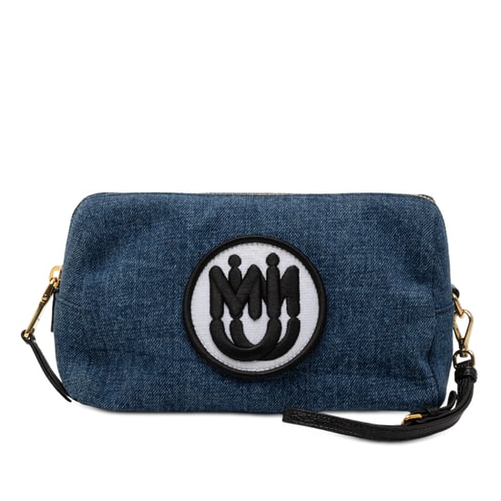 Tweedehands Denim Geborduurd Logo Polsband Pouch - Image 2