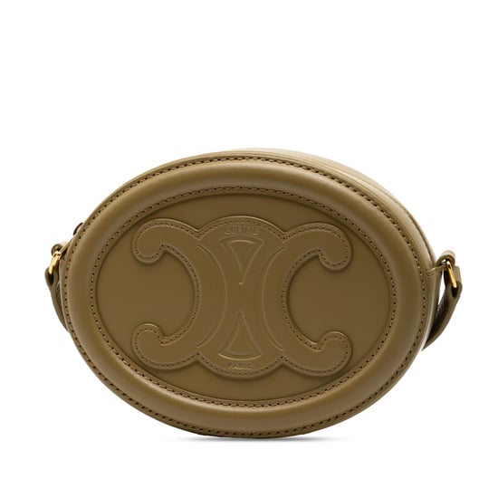 Tweedehands Kleine Kalfsleren Cuir Triomphe Oval Schoudertas - Image 2